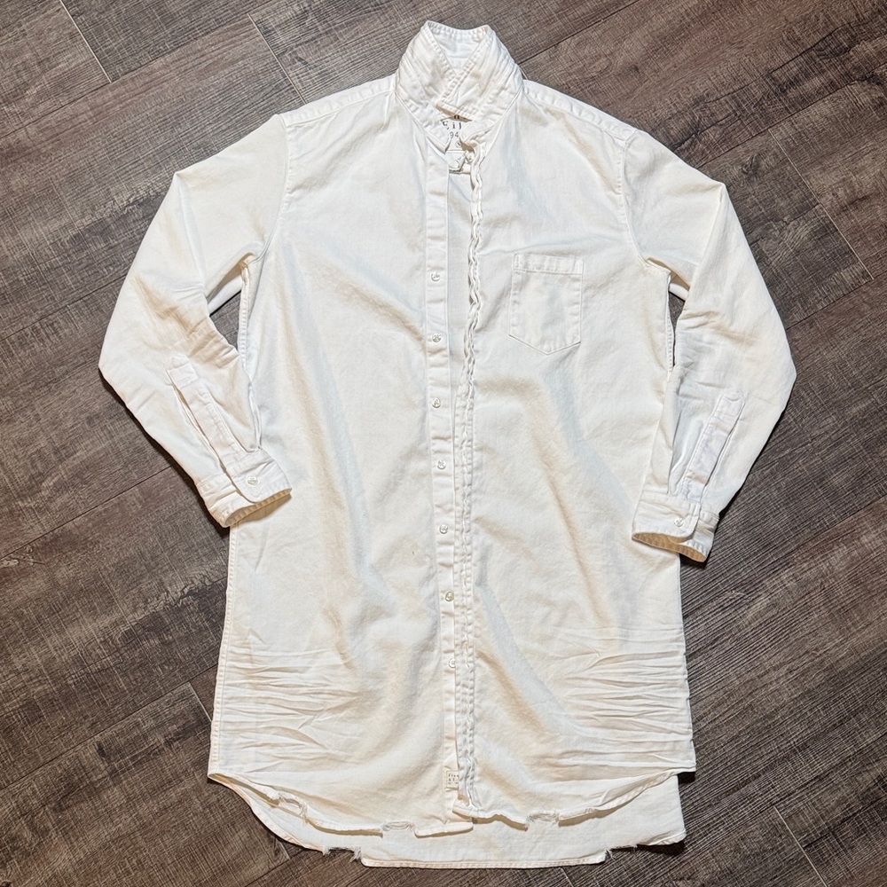 Frank & Eileen White Casual Button Down Shirt Dress